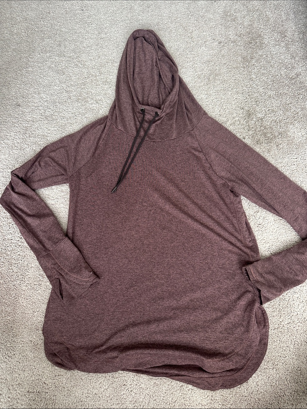 Athleta Active Cozy Hooded Pullover in Heather Mauve M